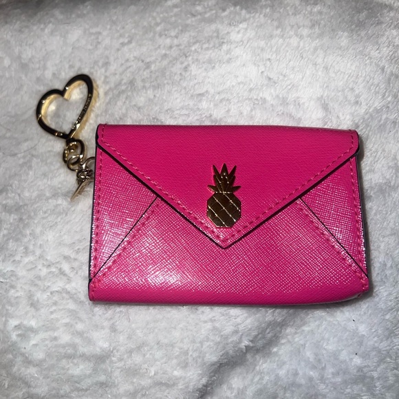 Victoria’s Secret pink pineapple card wallet keychain - Picture 1 of 3